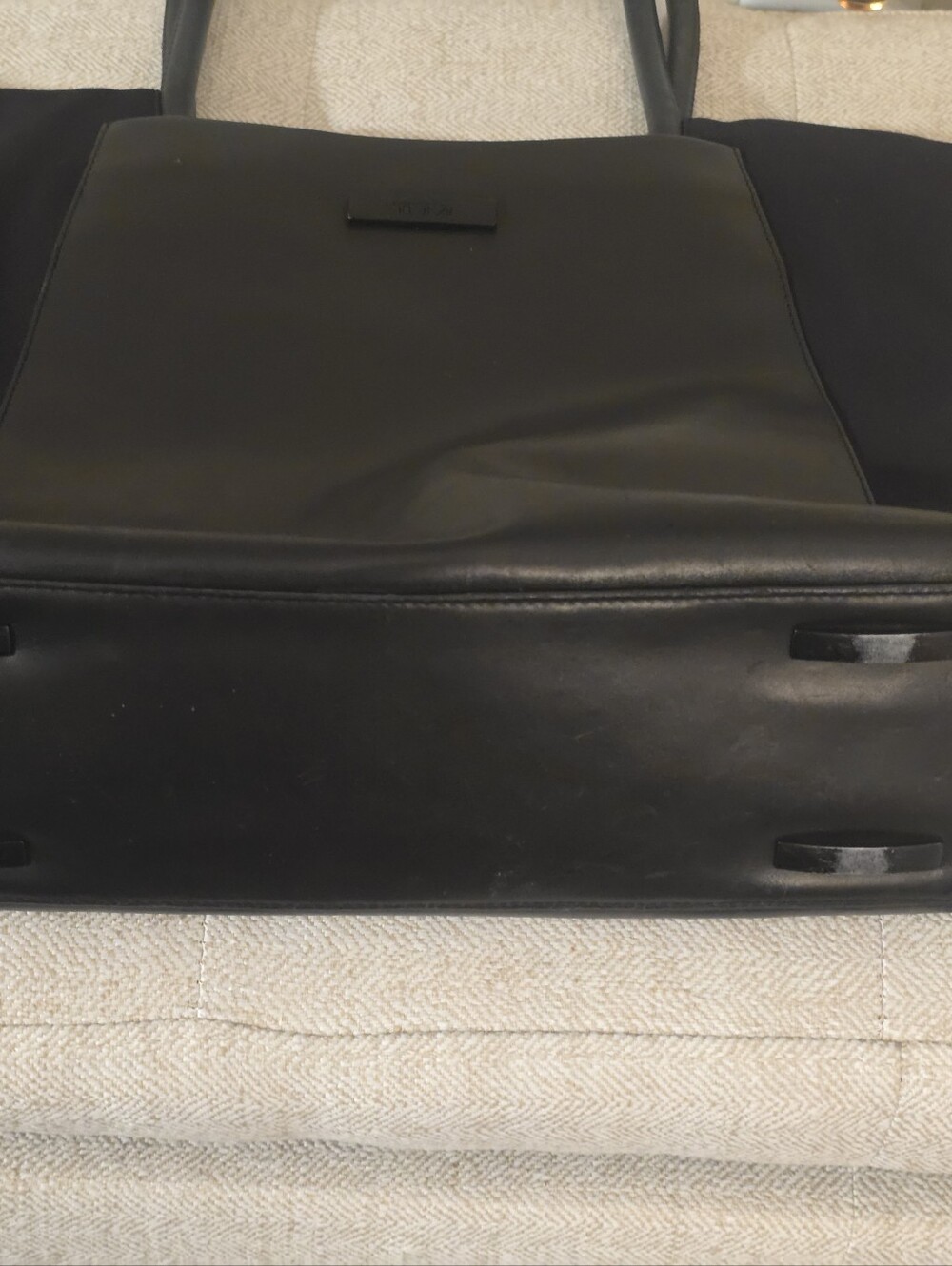 TUMI Black Leather & Nylon Large Tote Shoulder Bag Work Travel Laptop Bag - Picture 15 of 16